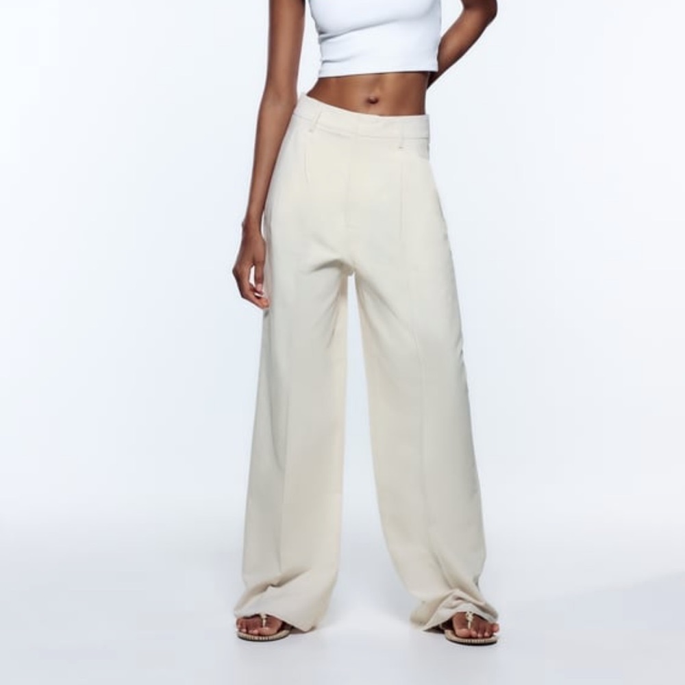 ZARA FULL LENGTH LINEN BLEND PANTS
ICE -